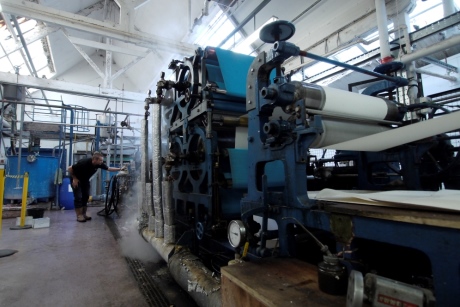 A paper making machine at Frogmore.